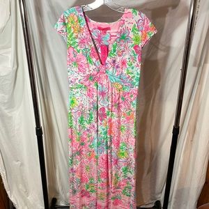NWT Lilly Pulitzer Breanna Paradise Round Pink Maxi Dress - L